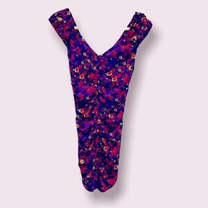 Planet Gold Purple/Floral Mini Dress Women’s Size Medium (M) Bodycon NWOT